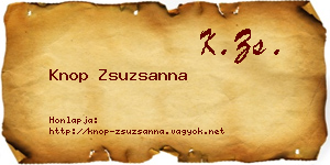 Knop Zsuzsanna névjegykártya